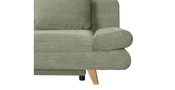 SCHLAFSOFA mit Schlafen auf Sitzhöhe, haustierfreundlicher Bezug Cord Olivgrün - Buchefarben/Olivgrün, KONVENTIONELL, Holz/Textil (200/75/85cm) - Carryhome