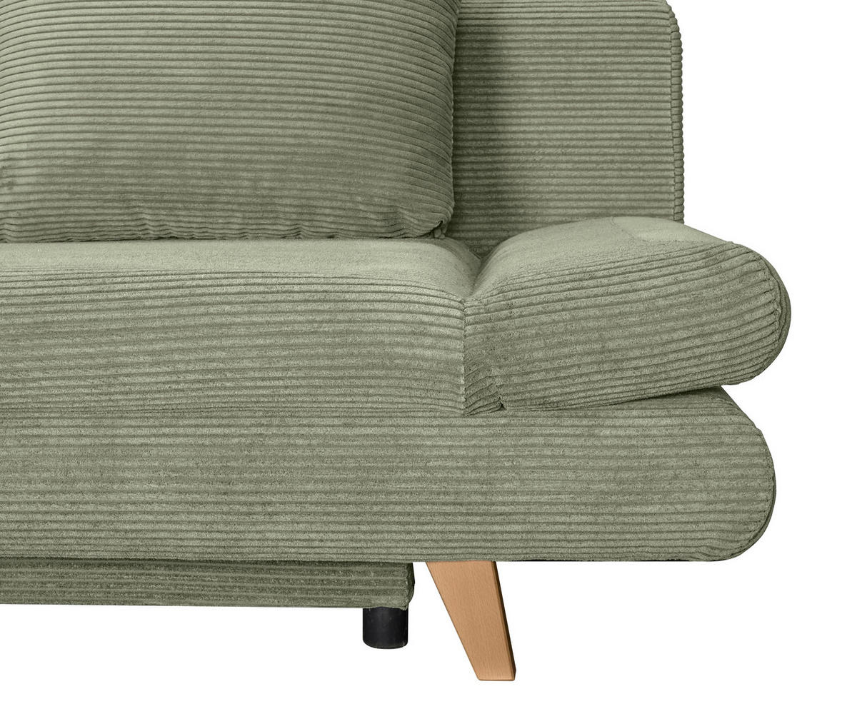SCHLAFSOFA Cord Olivgrün  - Buchefarben/Olivgrün, KONVENTIONELL, Holz/Textil (200/75/85cm) - Carryhome