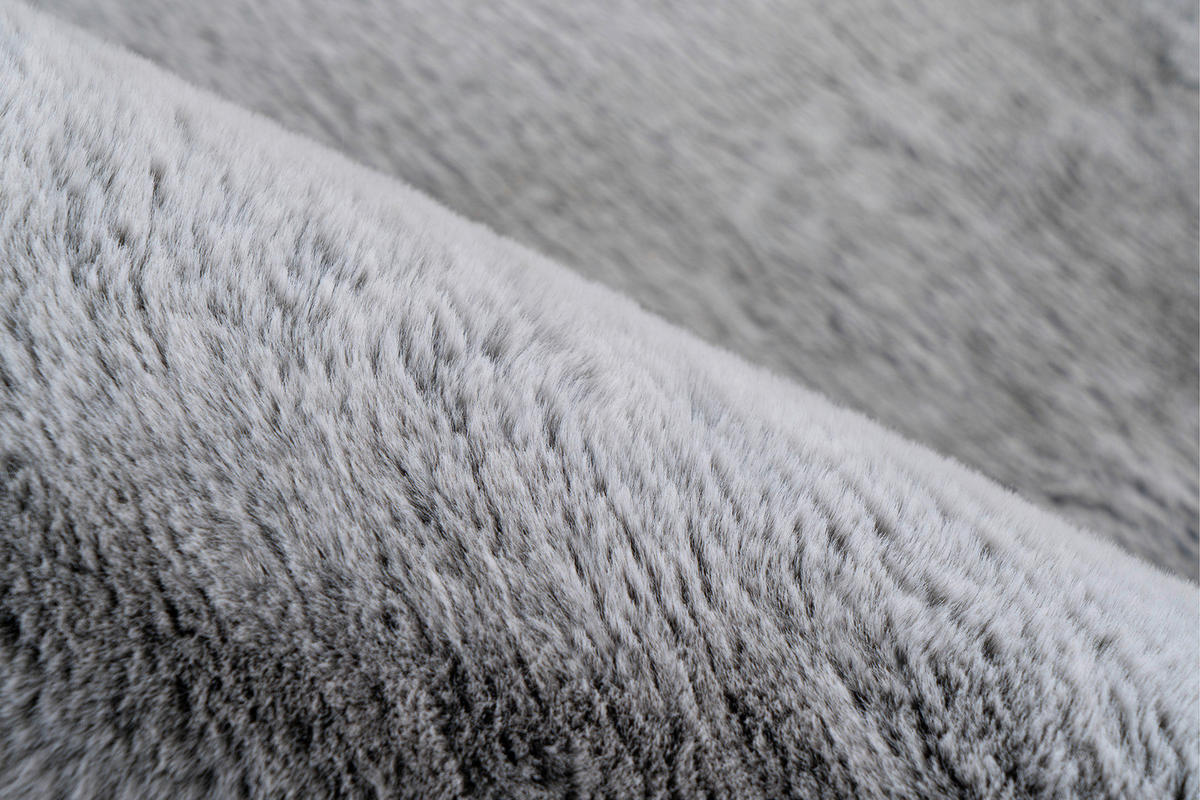 KOBEREC S VYSOKÝM VLASOM, 120/170 cm, antracitová, biela - biela/antracitová, Konventionell, textil (120/170cm)