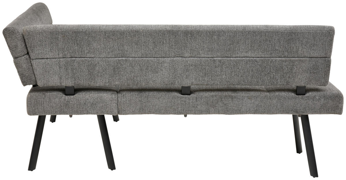 ECKBANK 190/150 cm Webstoff Anthrazit   - Anthrazit/Schwarz, KONVENTIONELL, Textil/Metall (190/150cm) - MID.YOU