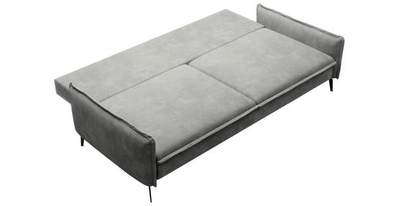 SCHLAFSOFA Chenille Dunkelgrau Rückenkissen, Bettkasten, Schlaffunktion, Rücken echt, Liegefläche im Originalstoff  - Dunkelgrau/Schwarz, KONVENTIONELL, Textil/Metall (223/89/107cm) - Carryhome