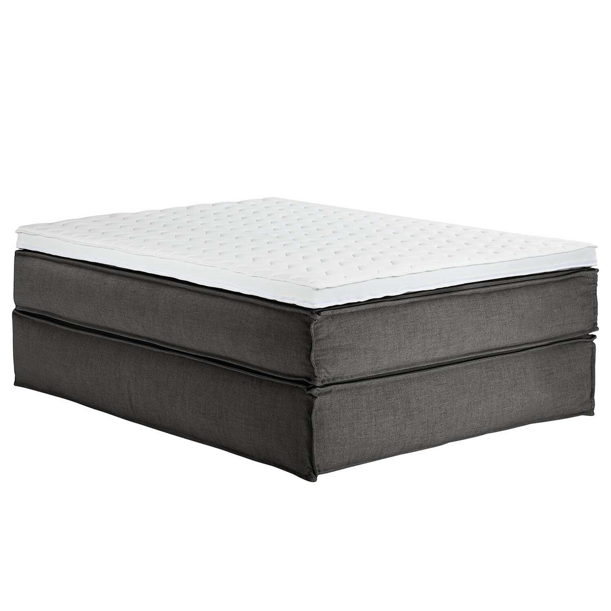 BOXSPRINGBETT 140/220 cm  in Anthrazit  - Anthrazit/Schwarz, Design, Textil (140/220cm) - home24