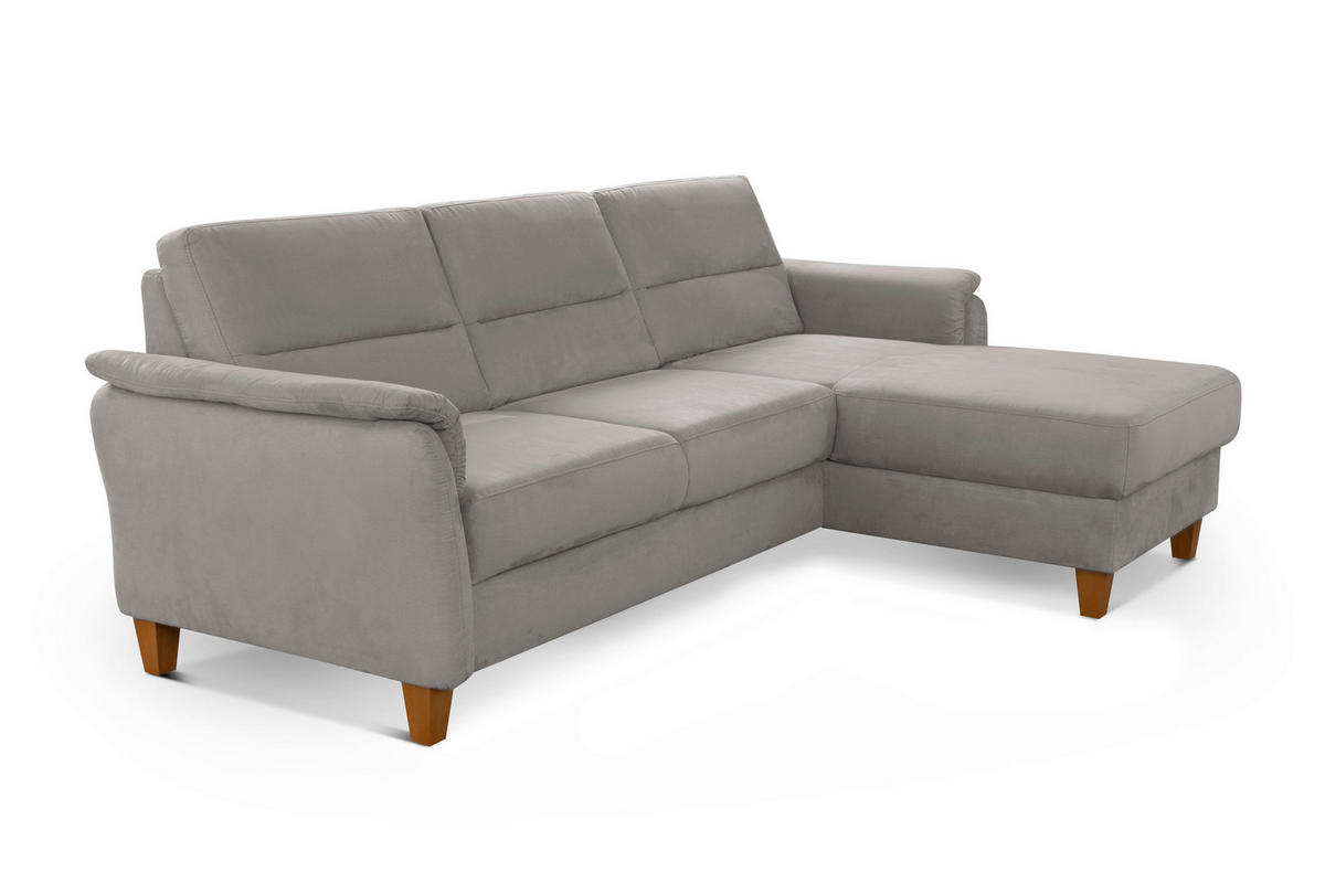 ECKSOFA in Mikrofaser Anthrazit  - Eichefarben/Anthrazit, Konventionell, Holz/Textil (244/163cm) - Sit & More