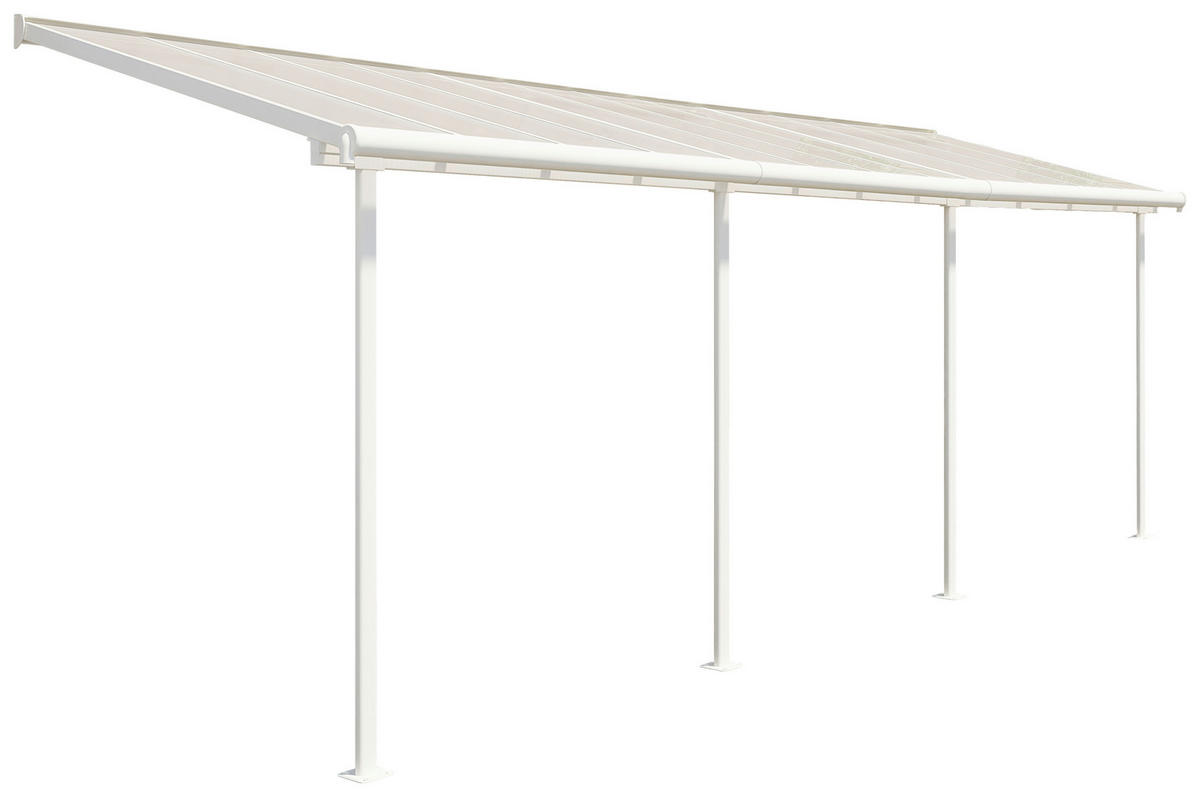 TERRASSENÜBERDACHUNG - Weiß, Basics, Metall (670/257/230cm) - Ambia Garden