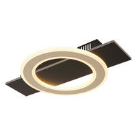 LED-DECKENLEUCHTE    44/29/5,2 cm  - Champagner/Dunkelbraun, Design, Holzwerkstoff/Kunststoff (44/29/5,2cm) - Globo