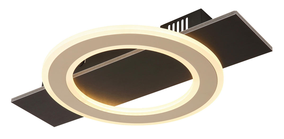 LED-DECKENLEUCHTE    44/29/5,2 cm  - Champagner/Dunkelbraun, Design, Holzwerkstoff/Kunststoff (44/29/5,2cm) - Globo