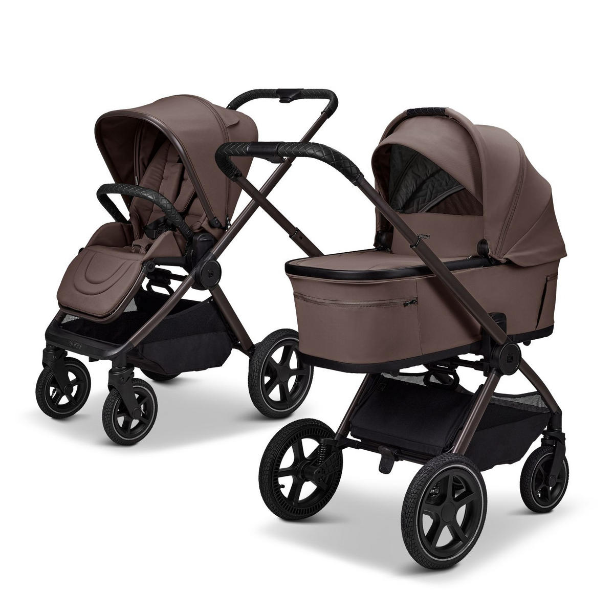KINDERWAGENSET  GIO FOLD SET AIR  greige  - Greige/Schwarz, Basics, Textil (120/58/92cm) - Moon Edition