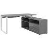 ECKSCHREIBTISCH 160/158/75 cm  in Weiß, Dunkelgrau  - Dunkelgrau/Weiß, Basics, Holzwerkstoff/Metall (160/158/75cm) - Novel