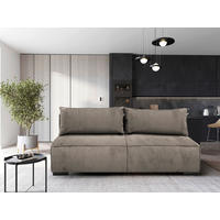 SCHLAFSOFA Struktur Hellbraun  - Hellbraun/Schwarz, Design, Kunststoff/Textil (202/90/99cm) - MID.YOU
