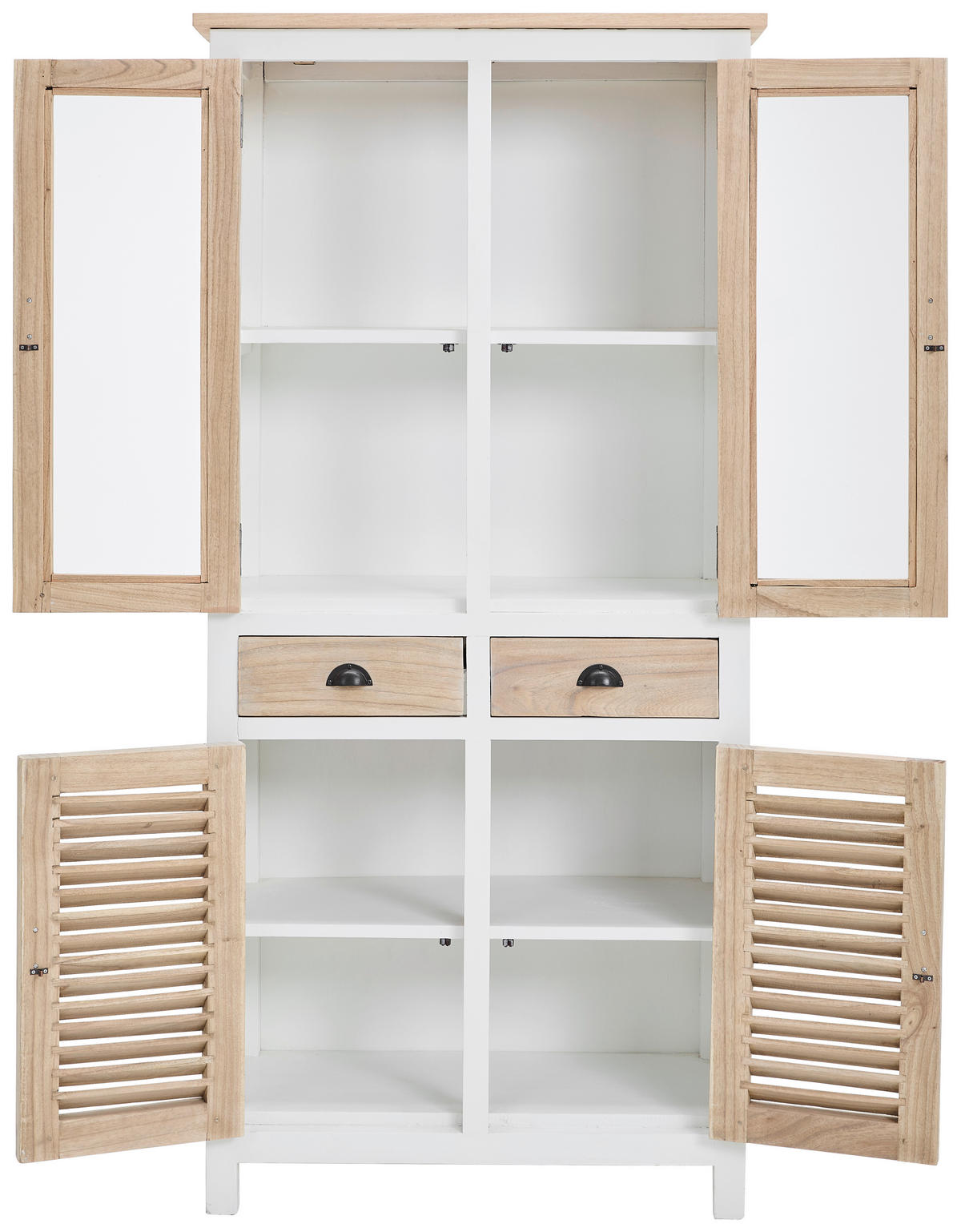 BUFFET 90/190/40 cm  in Naturfarben  - Schwarz/Naturfarben, Design, Holz/Metall (90/190/40cm) - Livetastic