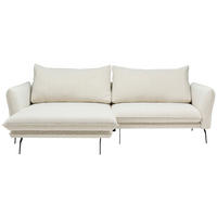 ECKSOFA Creme Bouclé  - Creme/Schwarz, Design, Textil/Metall (182/277cm) - Stylife