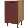 SPÜLENUNTERSCHRANK 45/87/56 cm  in Rot, Eichefarben  - Eichefarben/Rot, MODERN, Holzwerkstoff/Metall (45/87/56cm) - Nobilia