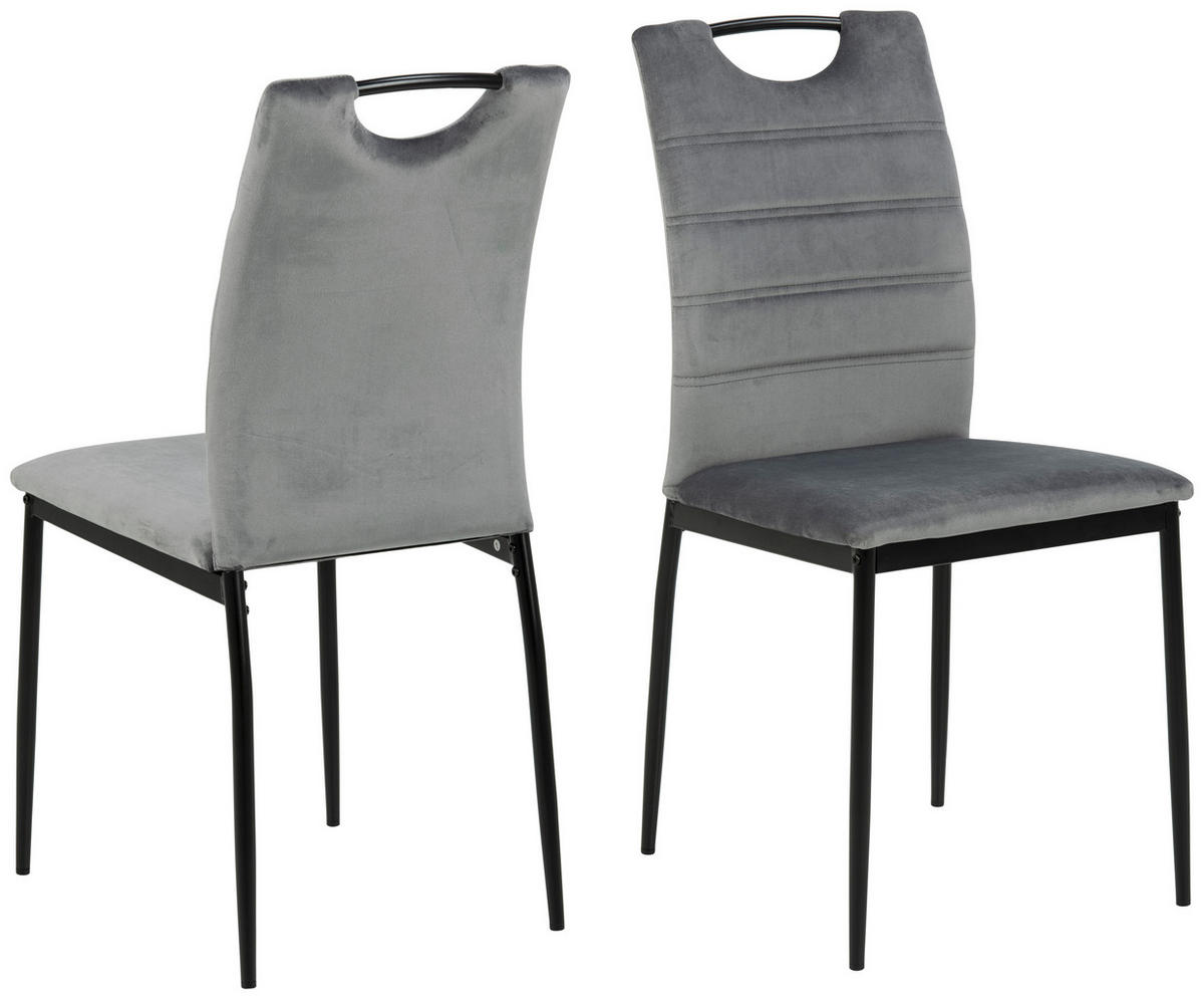 STOL stål sammet  - mörkgrå/svart, Design, metall/textil (43,5/91,5/53,5cm) - Best Price