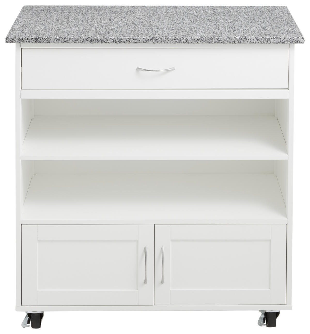 SERVIERWAGEN Grau, Weiß  - Silberfarben/Weiß, KONVENTIONELL, Holzwerkstoff/Kunststoff (85/45/89cm) - MID.YOU