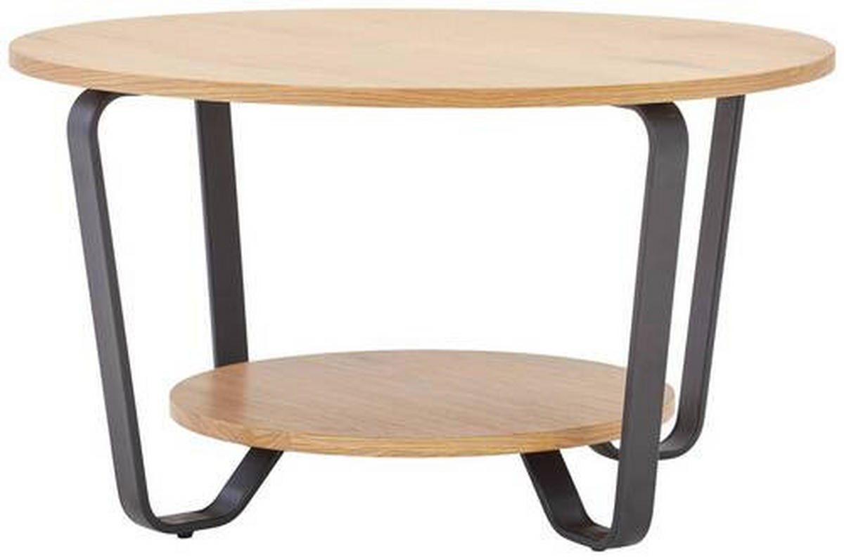 COUCHTISCH in Metall, Holzwerkstoff 80/80/45 cm  - Eichefarben/Schwarz, Design, Holzwerkstoff/Metall (80/80/45cm) - PBJ