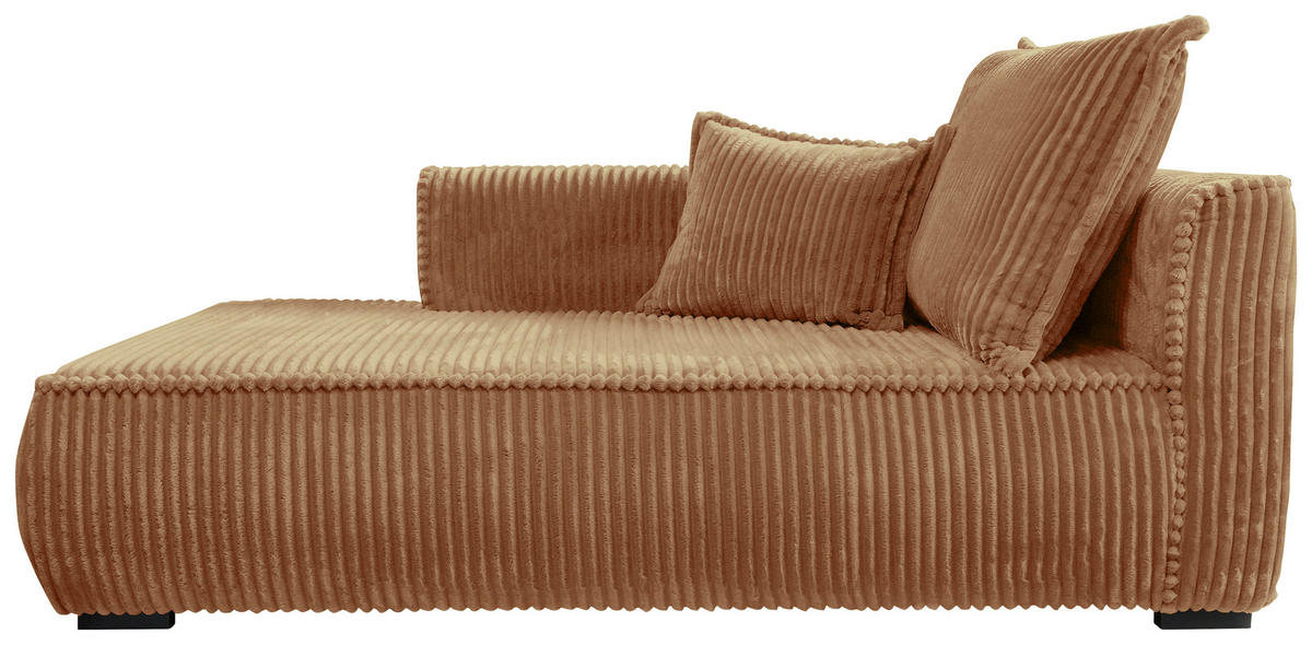 RÉCAMIERE Rostfarben Cord  - Rostfarben/Schwarz, Design, Holz/Textil (207/75/121cm) - MID.YOU