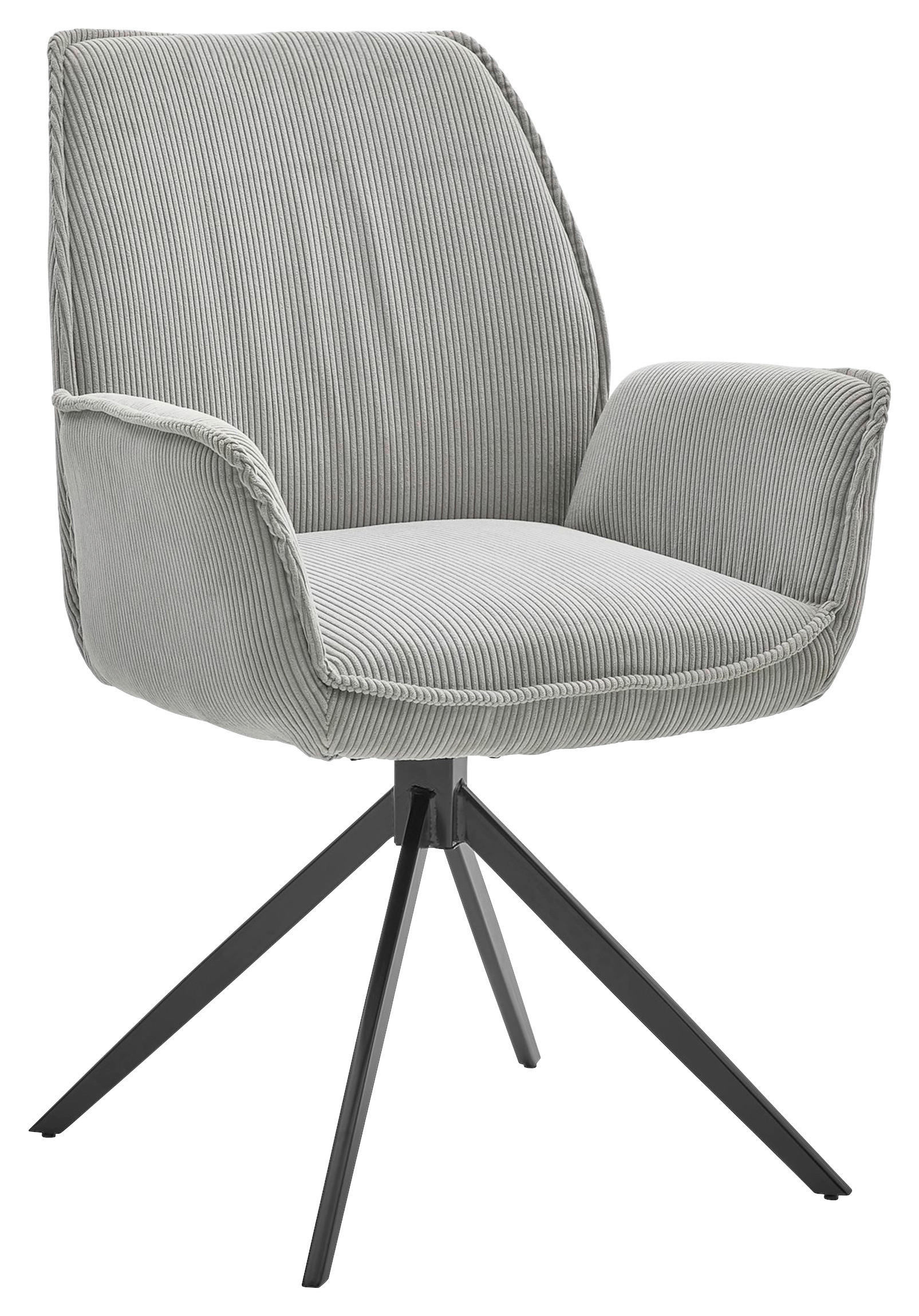 ARMLEHNSTUHL  in Cord  - Schwarz/Grau, Design, Textil/Metall (63/91/65cm) - Musterring