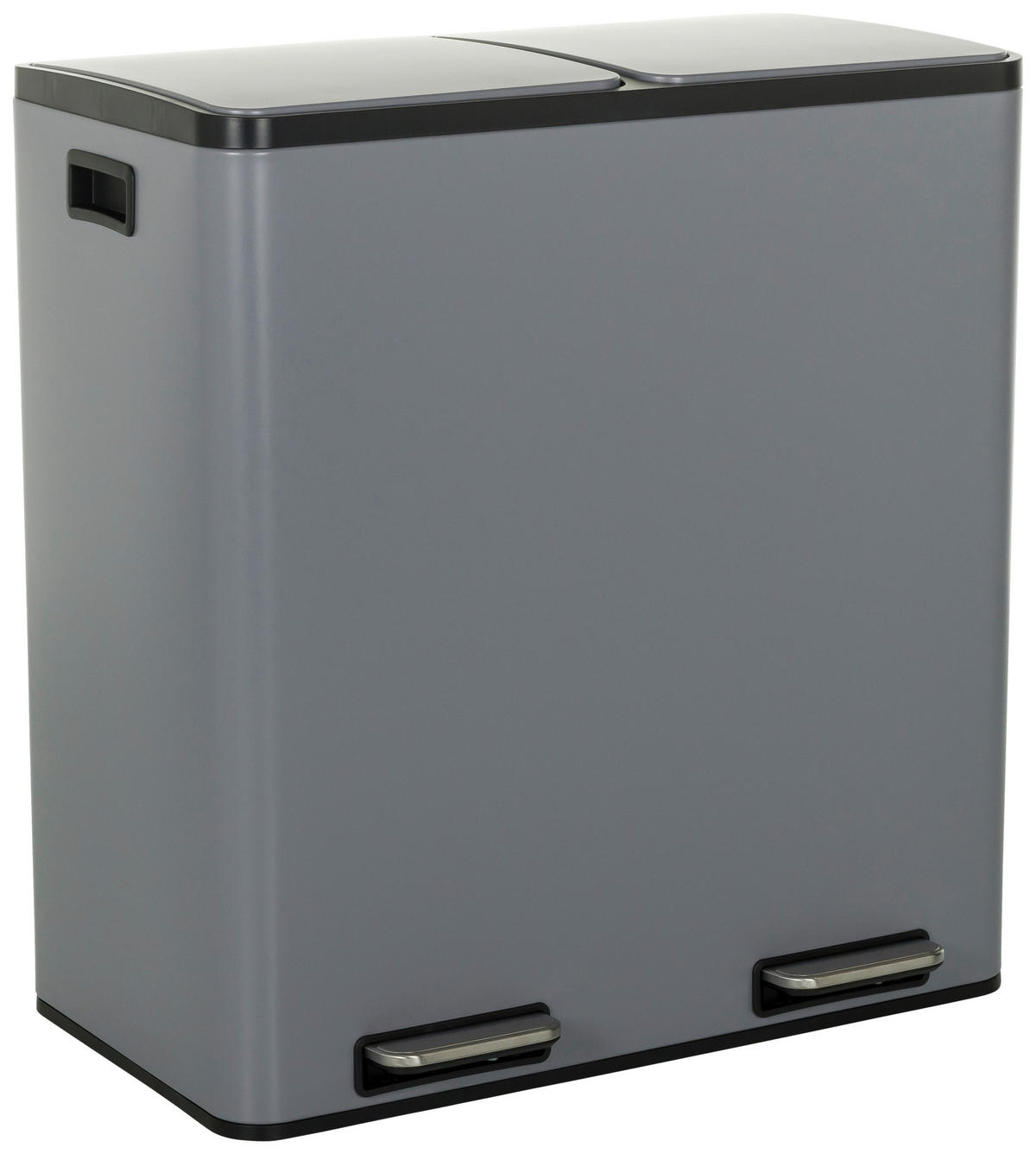 ABFALLSAMMLER 2x30 L  - Schwarz/Grau, MODERN, Kunststoff/Metall (58,5/62/32cm) - MID.YOU