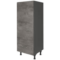 GERÄTEUMBAUSCHRANK 60/168/58 cm  Schieferfarben  - Schieferfarben/Edelstahlfarben, Modern, Holzwerkstoff/Metall (60/168/58cm) - Nobilia