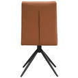 STUHL Echtleder Schwarz, Cognac  - Cognac/Schwarz, Trend, Leder/Metall (47/89/62cm) - Novel