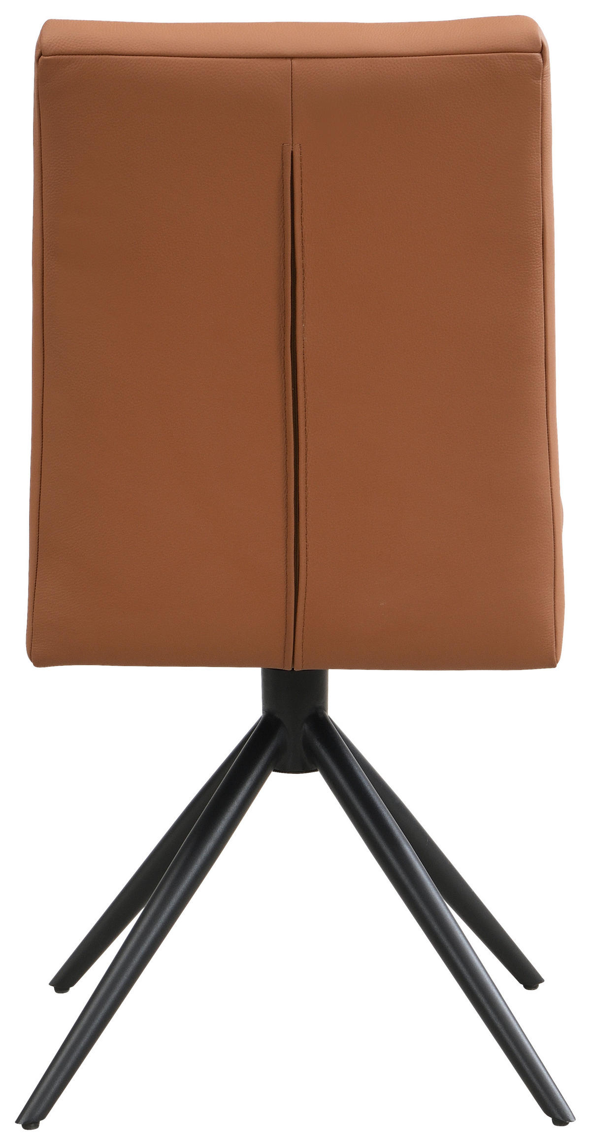 STUHL Echtleder Schwarz, Cognac  - Cognac/Schwarz, Trend, Leder/Metall (47/89/62cm) - Novel