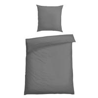 BETTWÄSCHE ELLA Satin 155/220 cm  - Dunkelgrau, Basics, Textil (155/220cm)
