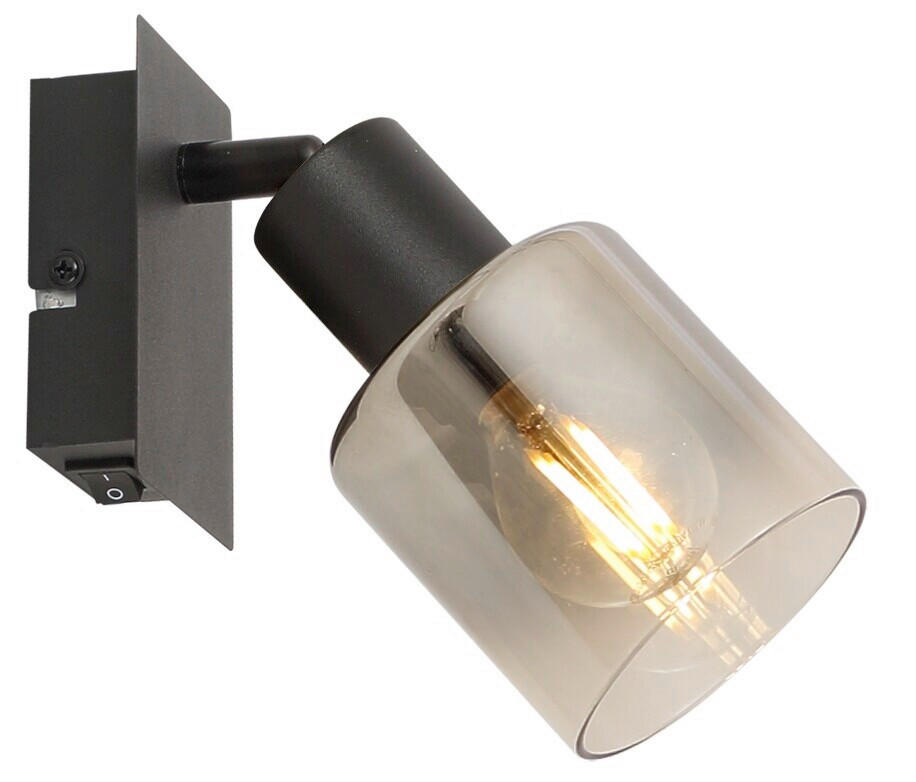 BODOVÉ SVIETIDLO, 25 W/E14, 15,8/8/15,8 cm - čierna, Basics, kov/sklo (15,8/8/15,8cm) - Novel