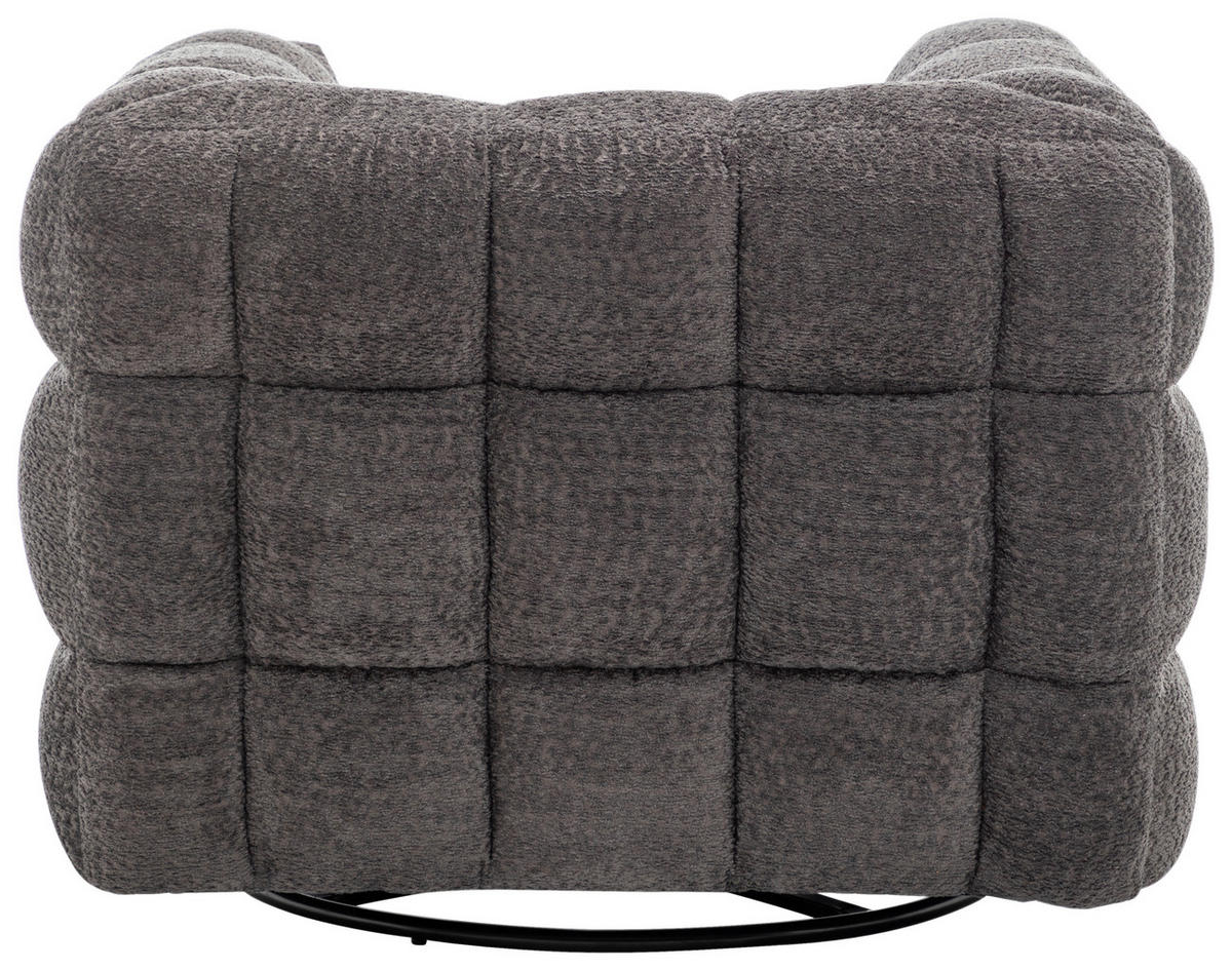 SESSEL in Bouclé Grau  - Schwarz/Grau, Design, Textil/Metall (94/83/71cm) - Livetastic