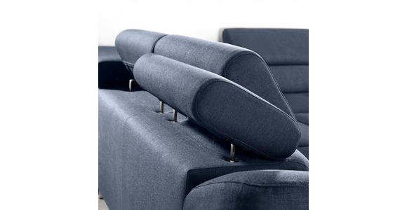 ECKSOFA  in Webstoff Dunkelblau  280/235 cm  - Dunkelblau, Design, Textil/Metall (280/235cm) - Hom`in