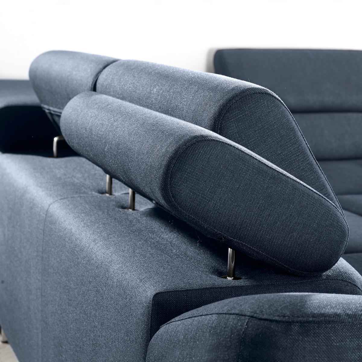 ECKSOFA in Webstoff Dunkelblau  - Dunkelblau, Design, Textil/Metall (280/235cm) - Hom`in