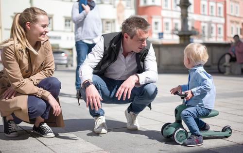 2IN1- KINDERSCOOTER Highwaykick 1  - Dunkelgrün, Trend, Kunststoff/Metall (24/37/55cm) - Scoot and Ride