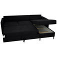 ECKSOFA Schwarz Chenille  - Schwarz, KONVENTIONELL, Holz/Textil (159/221cm) - Carryhome
