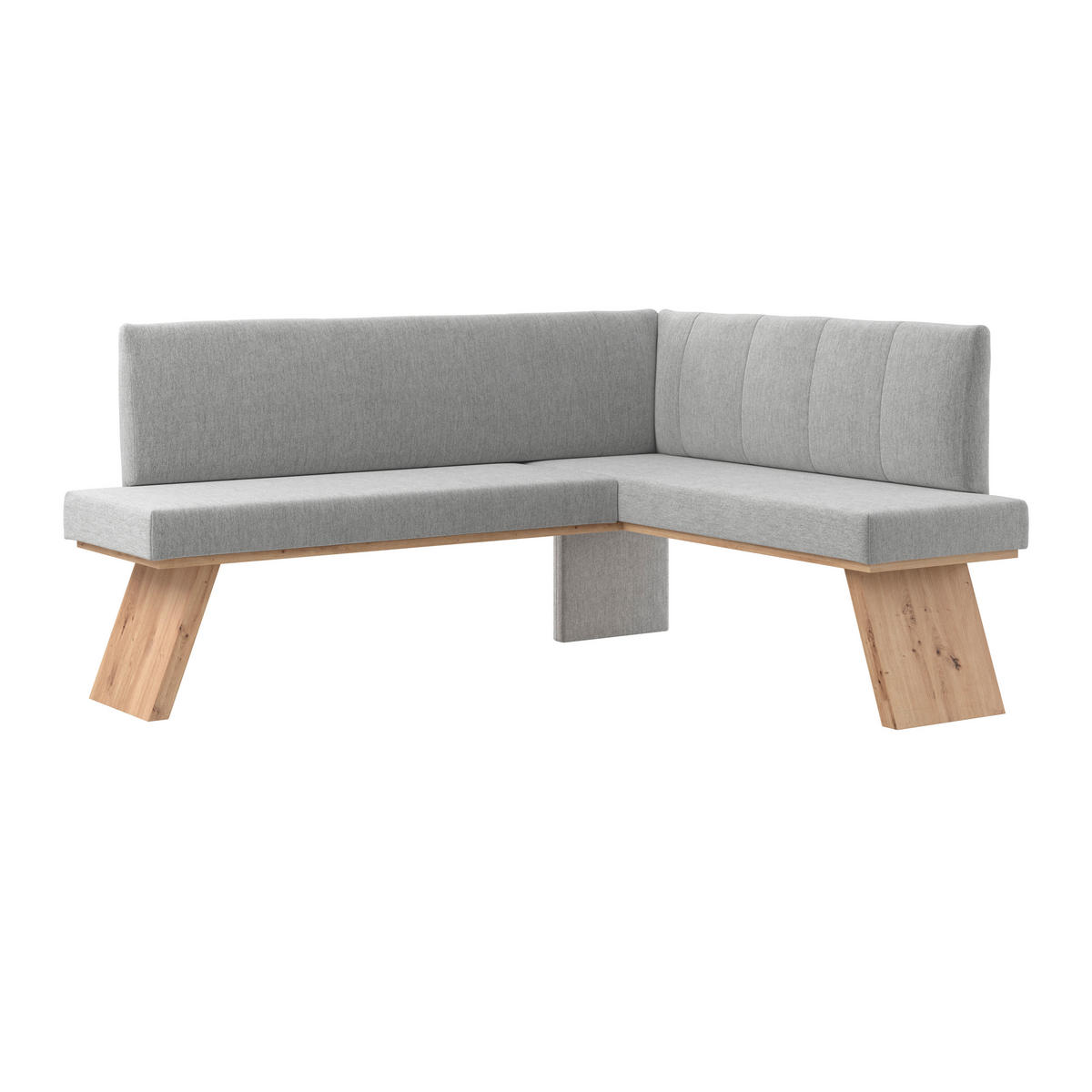 ECKBANK 160/140 cm Webstoff Hellgrau   - Eichefarben/Hellgrau, KONVENTIONELL, Textil (160/140cm)