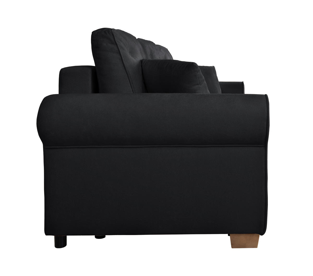 SCHLAFSOFA  mit Bettkasten erhältlich, Liegefunktion, Rücken echt, Armteil links, Armteil rechts Bouclé Anthrazit  - Anthrazit/Buchefarben, Design, Holz/Textil (240/94/98cm) - MID.YOU