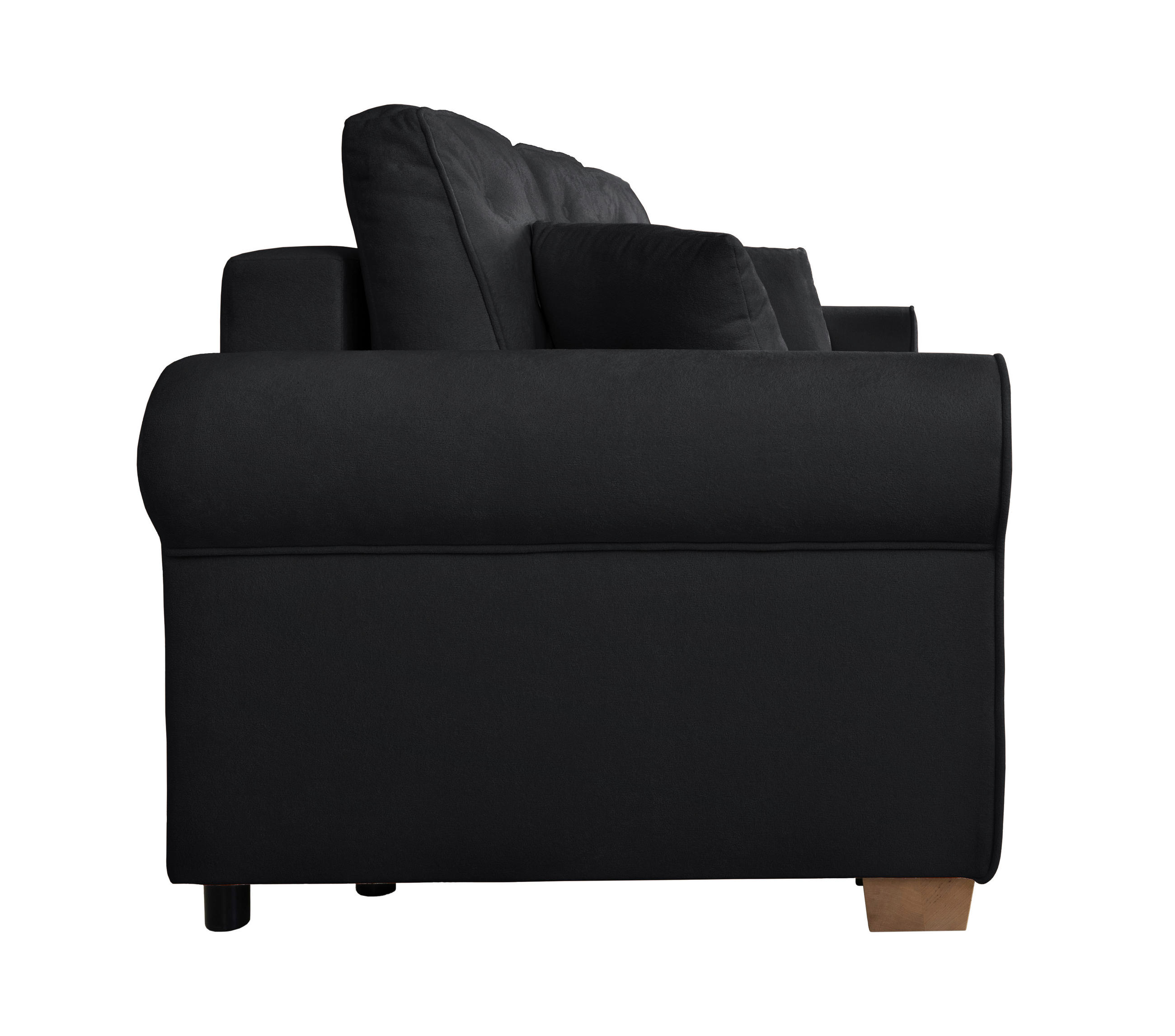 Thumbnail - Mid.you Schlafsofa Arles, Anthrazit, Textil, Birke, Buche, Hartholz, Uni, 3-Sitzer, Füllung: Silikon, Schaumstoffflocken...