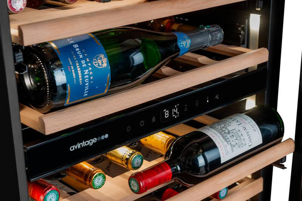 WEINKÜHLSCHRANK AVI72PLATINUM  - Schwarz, Basics, Glas/Holz (59,0/71,5/56,5cm)