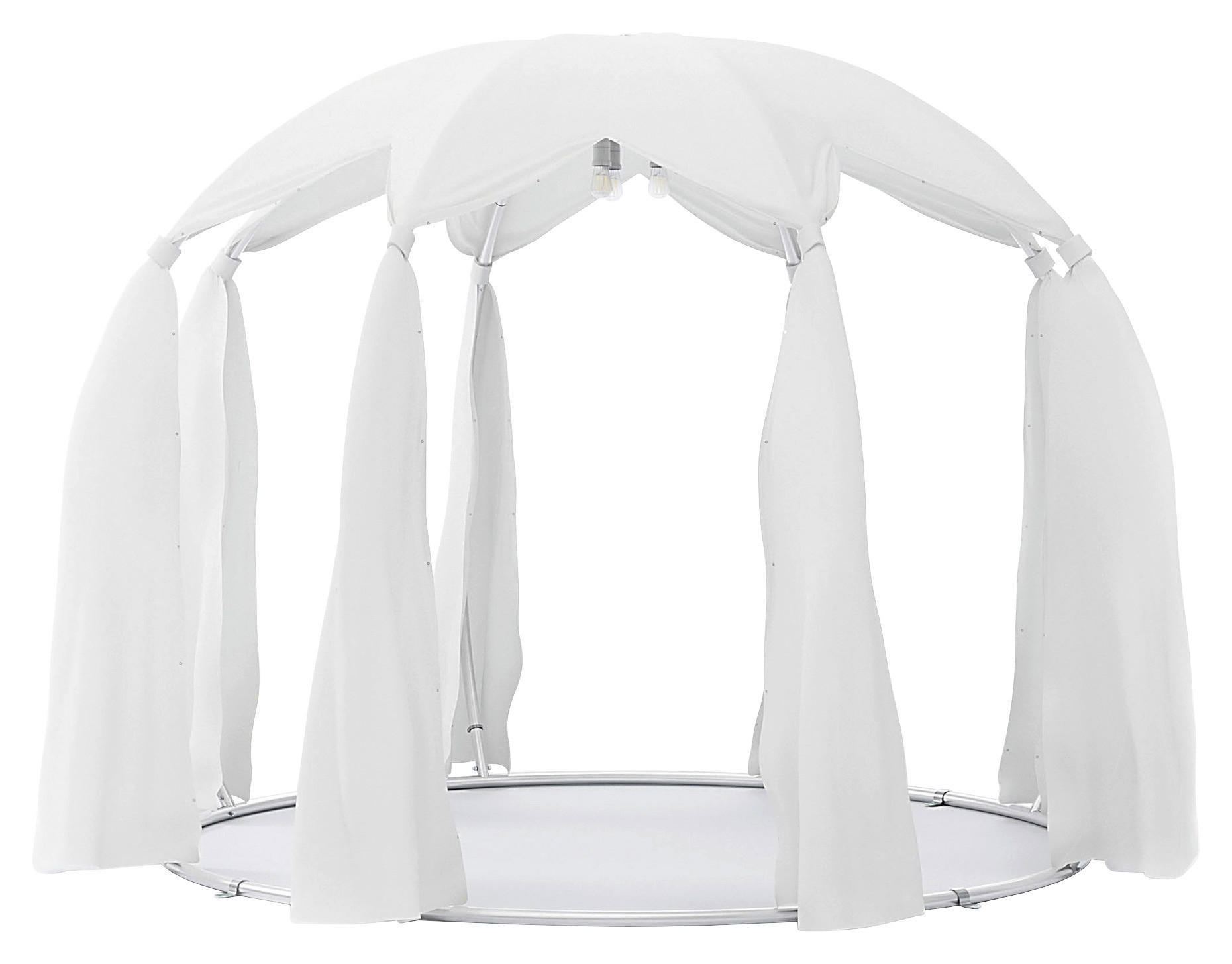 PAVILLON 303/230/303 cm Aluminium  - Silberfarben/Weiß, Basics, Textil/Metall (303/230/303cm)