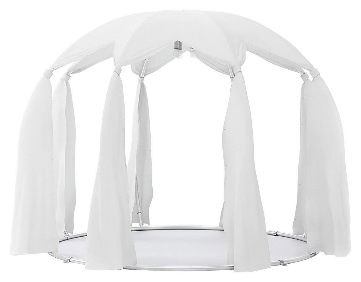 PAVILLON 303/230/303 cm Aluminium  - Silberfarben/Weiß, Basics, Textil/Metall (303/230/303cm)