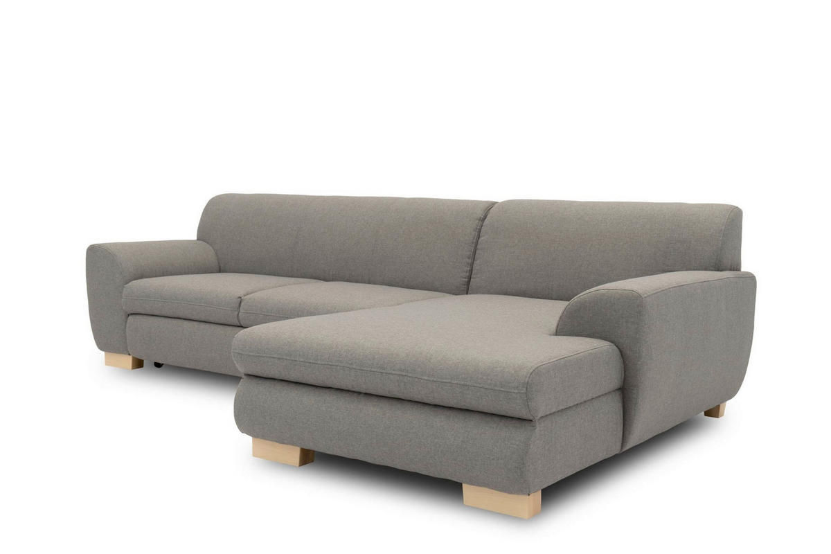 ECKSOFA NIKA Silberfarben Webstoff  - Silberfarben, Basics, Holz/Textil (277/156cm) - MID.YOU