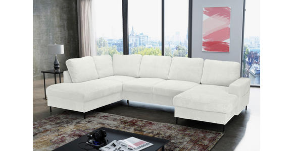 WOHNLANDSCHAFT Creme Cord  - Creme/Schwarz, KONVENTIONELL, Textil/Metall (197/303/148cm) - Carryhome