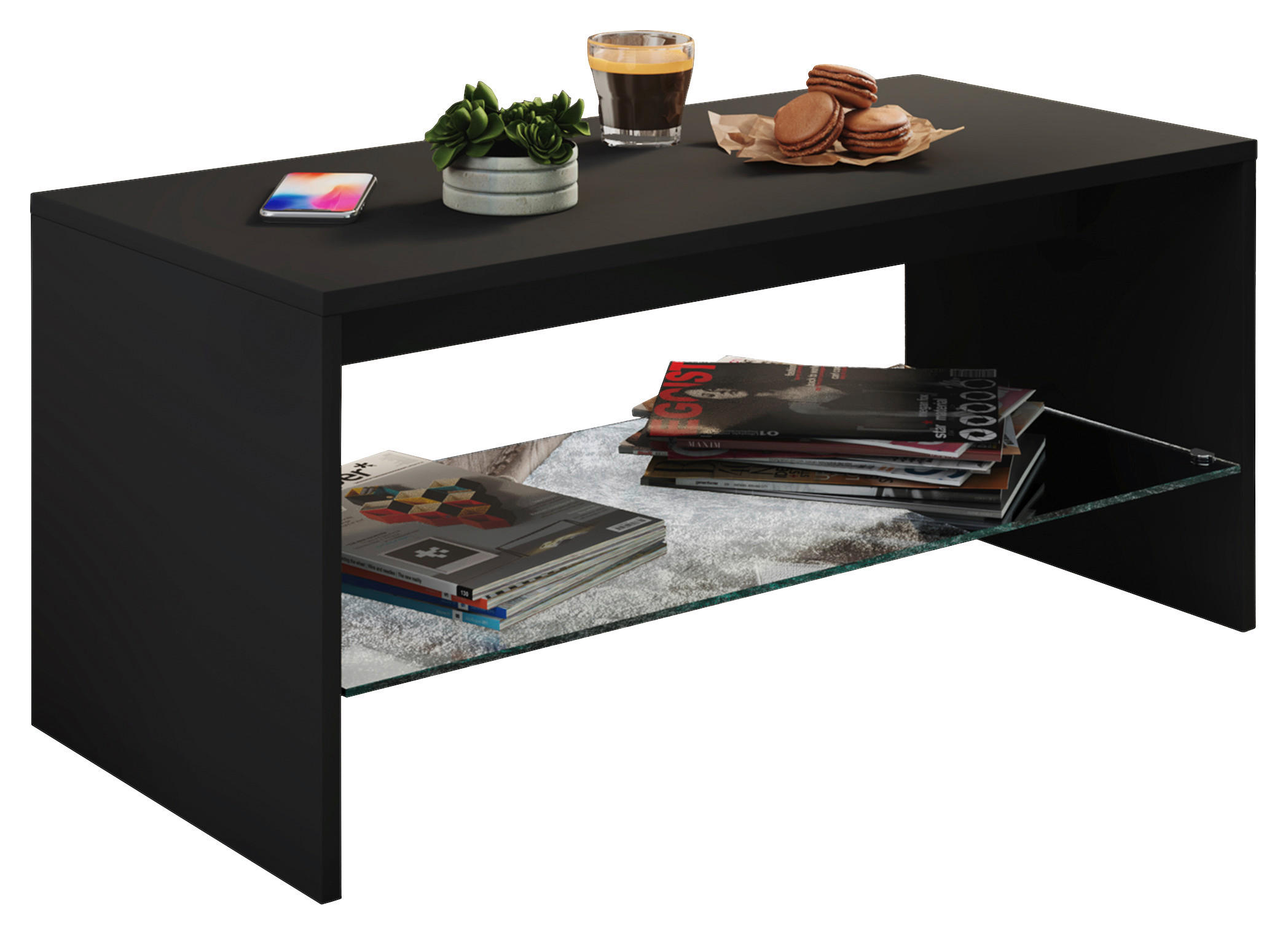 Thumbnail - Mid.you Couchtisch, Schwarz, Holzwerkstoff, rechteckig, 40x40x90 cm, Stauraum, Wohnzimmer, Wohnzimmertische, Couchtische...