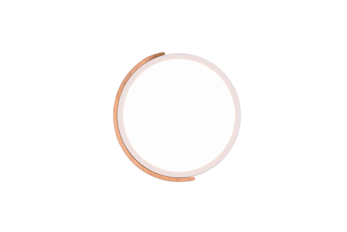 LED-DECKENLEUCHTE  31,5/3,5 cm    - Weiss/Braun, Basics, Holz/Kunststoff (31,5/3,5cm)
