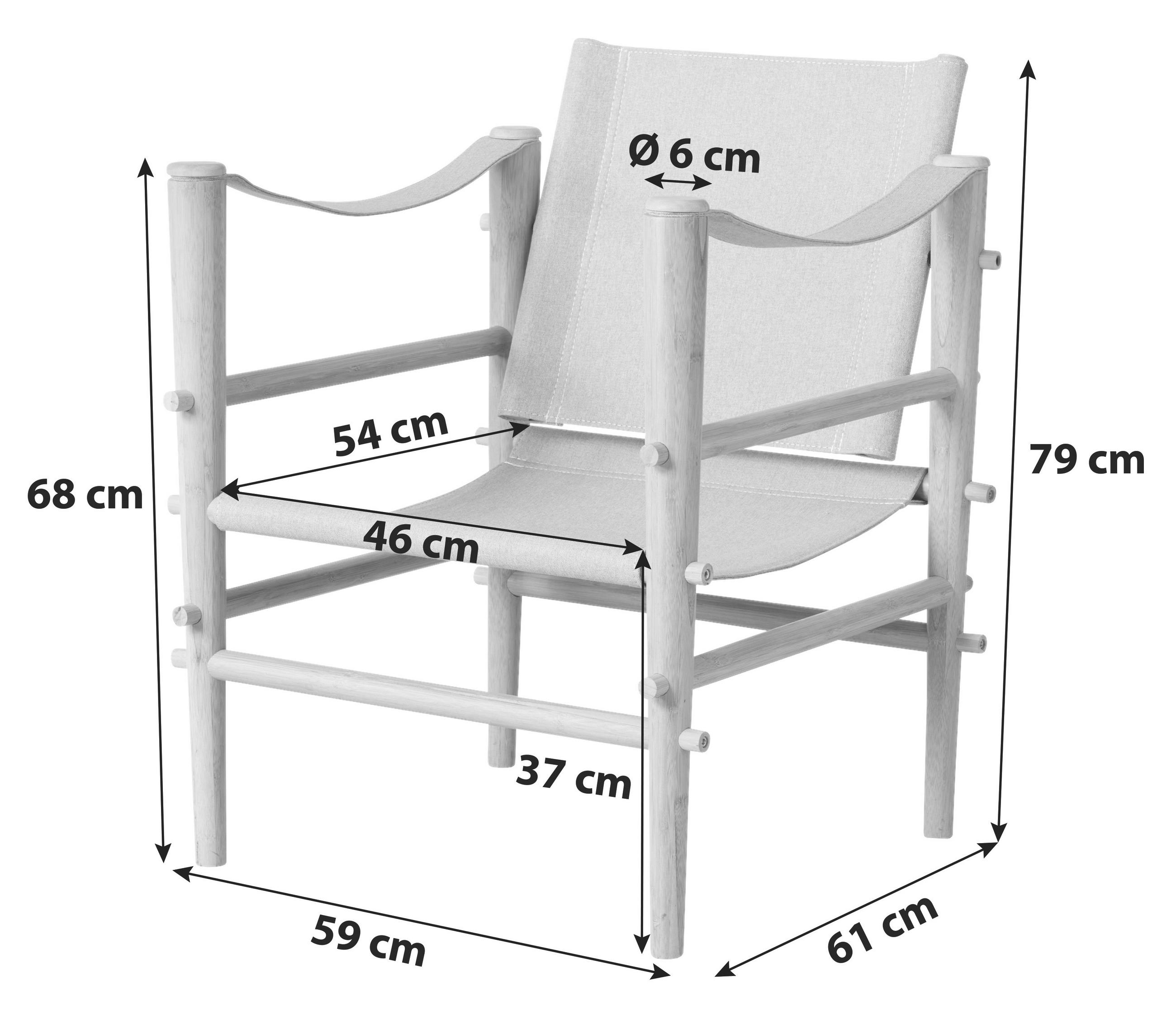 LOUNGESESSEL Naturfarben    - Beige/Naturfarben, Design, Holz (59/79/61cm) - MID.YOU