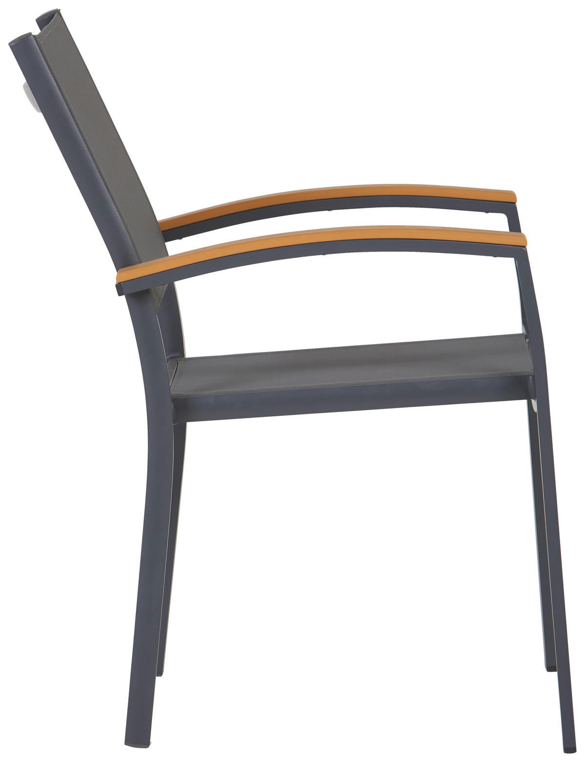 STAPELSESSEL Aluminium Anthrazit, Braun  - Anthrazit/Braun, MODERN, Kunststoff/Textil (66/86/56cm) - Ambia Garden