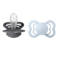 SCHNULLER 6 Monat(e)  - Grau/Hellblau, Basics, Naturmaterialien/Kunststoff (7,7/16,6/4,6cm)