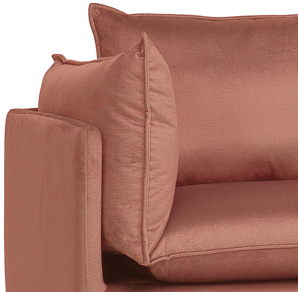 ECKSOFA in Samt Orange  - Schwarz/Orange, Design, Textil/Metall (241/200cm) - Carryhome
