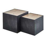 COUCHTISCH quadratisch Schieferfarben, Eiche Artisan  - Schieferfarben/Eiche Artisan, MODERN, Holzwerkstoff (50 / 43/40 / 35/50 / 43cm) - MID.YOU