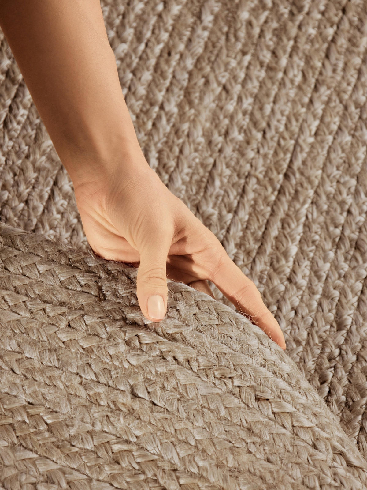 JUTETEPPICH 160/230 cm Jute Braided Greige oval  - Greige, Basics, Textil (160/230cm) - Hanse Home