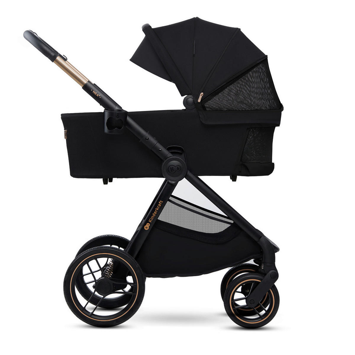 KINDERWAGENSET Nea 2  - Schwarz Hochglanz/Schwarz, Basics, Kunststoff/Textil (81/60/112cm) - Kinderkraft