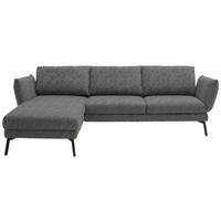 ECKSOFA in Flachgewebe Grau  175/277 cm  - Schwarz/Grau, Design, Textil/Metall (175/277cm) - Schöner Wohnen